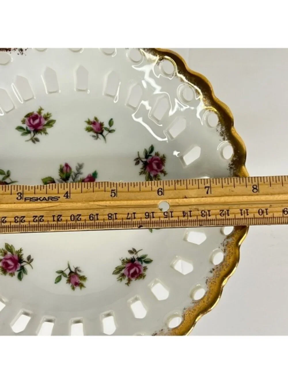Fine China Footed Pedestal Dish Pink Rose Japan Gold Trim Compote Candy High Tea